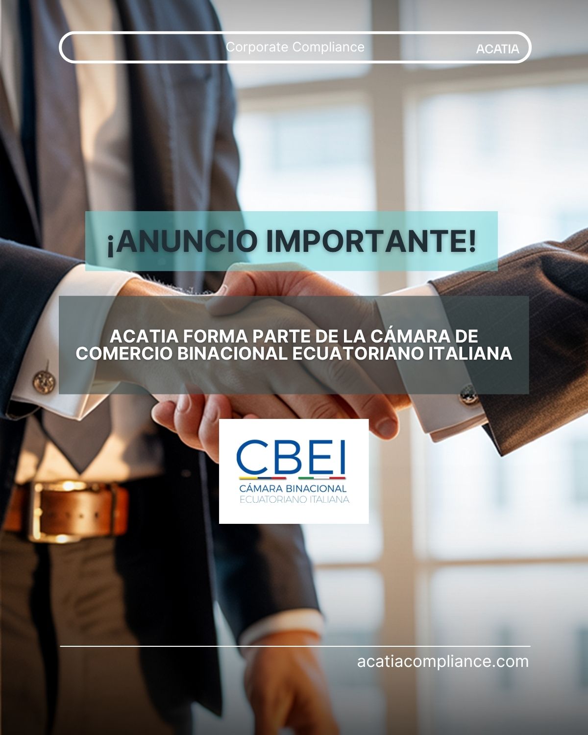 Acatia forma parte de la cámara de comercio binacional ecuatoriano italiana